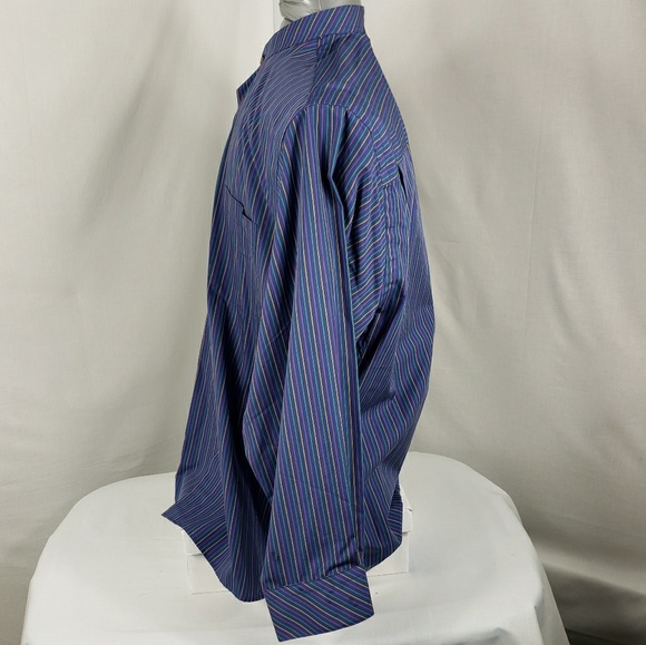 Paul Fredrick Collarless Long Sleeve  Button Up - Picture 3 of 5